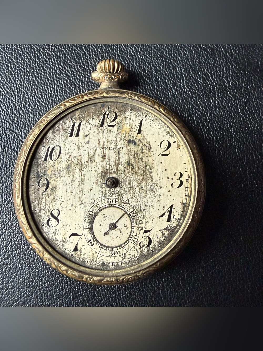 Vintage New York Standard Watch Company Pocket Watch Parts Missing Hands & Glass